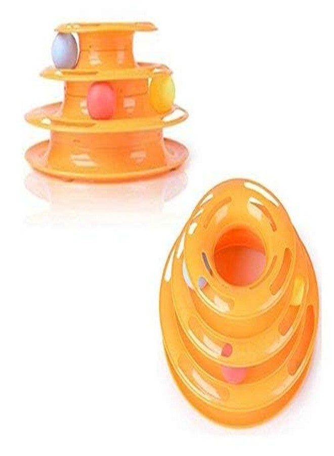 سايج سكوير لعبة سيج سكوير كات: برج دائري من 3 مستويات مع كرات ملونة، لعبة مسلية، رياضية، وإكسسوارات للحيوانات الأليفة - Image 4